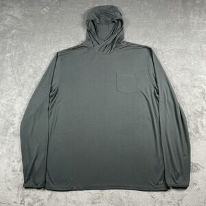 Free Fly Bamboo Lightweight Hoodie Mens Size XL Green Pocket Performance Stretch